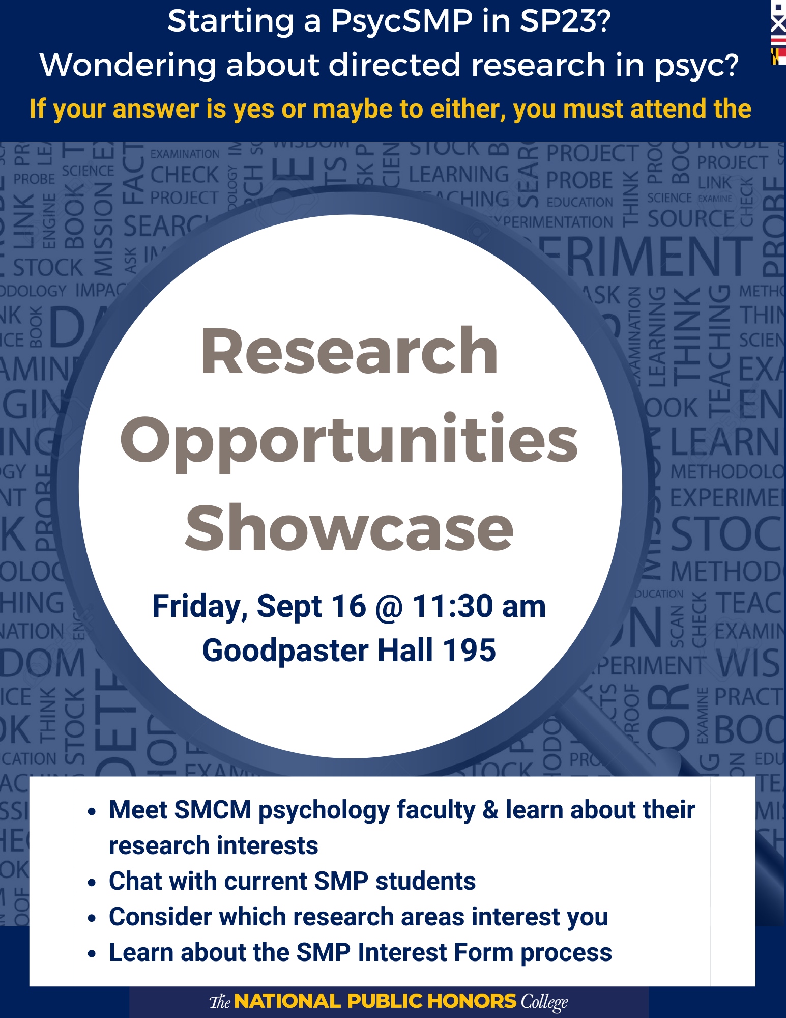 Psychology Research Opportunities Showcase St. Marys College of Maryland